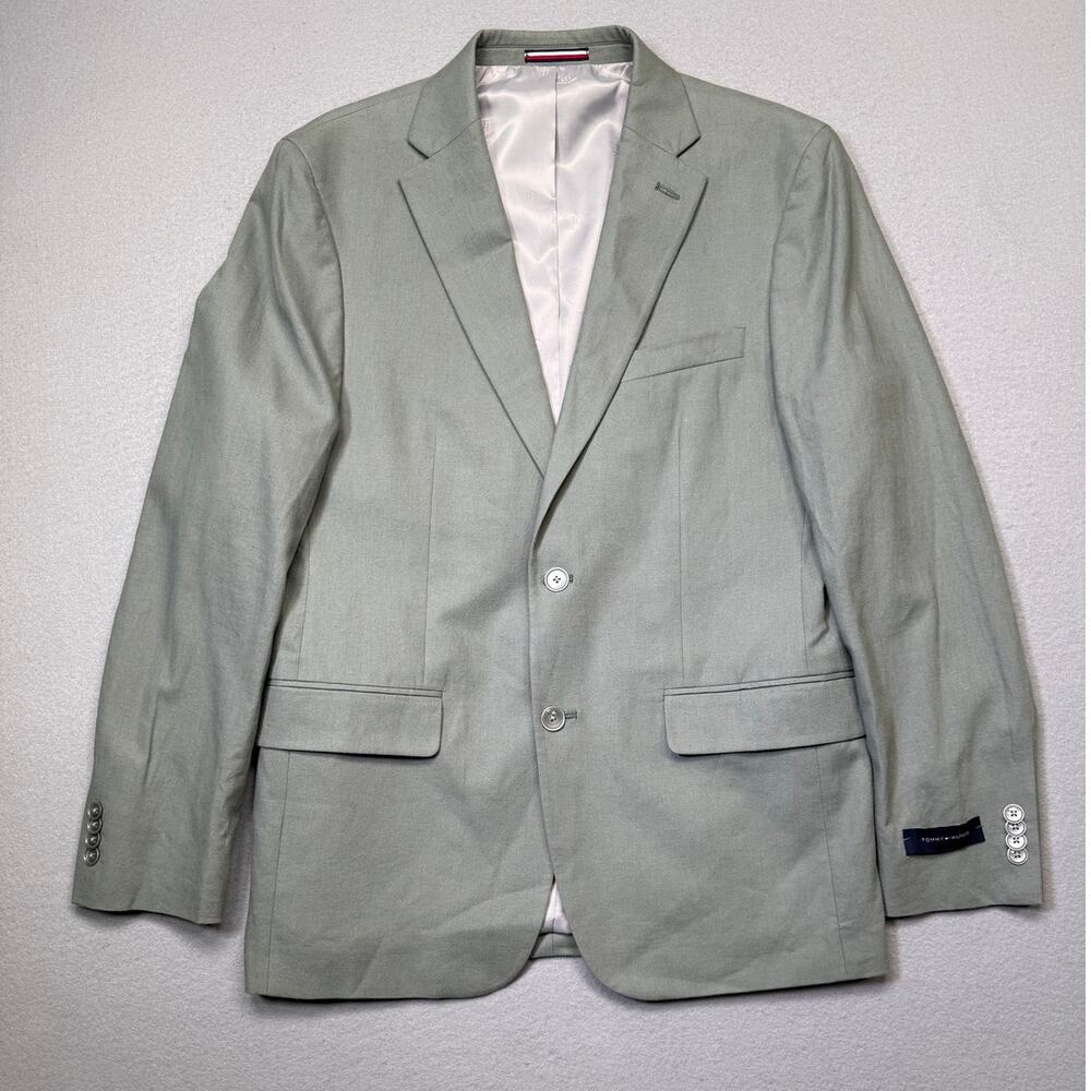 Tommy Hilfiger Men's Modern-Fit 100% Linen Sport Coat Sage 40R $295